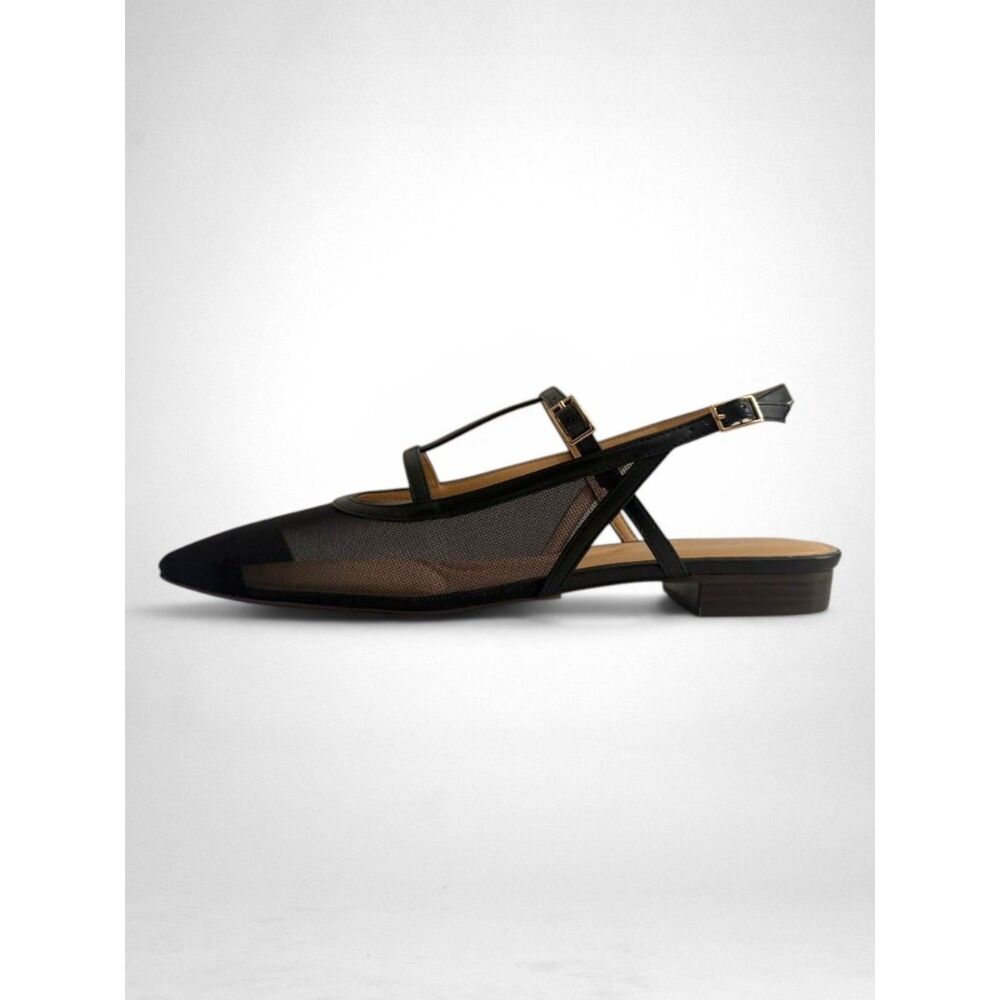 VAILA Women's Luna Black Mesh Slingback Flats, NEW! Size 12